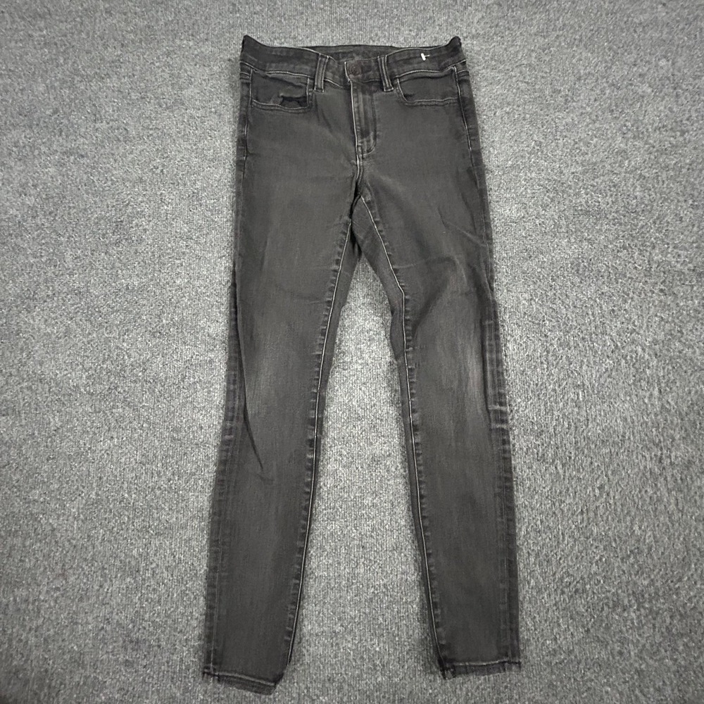 American Eagle Jeans Womens Size 6 Black Skinny High Waisted Stretch Denim Pant